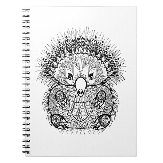 手描きのハリモグラの落書き ノートブック (正面)