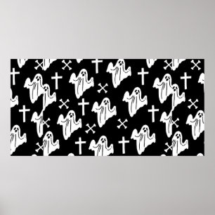 手描きのハロウィン柄の背景 ポスター