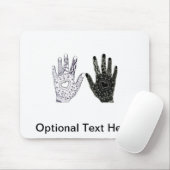 手描きのハートを丸めた手 マウスパッド (マウス)