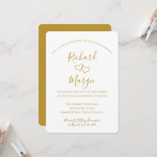 手描きのハート 50周年結婚記念日パーティー 招待状