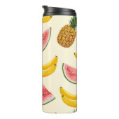 手描きのバナナ、スイカ:夏のパターン。 タンブラー (回転右)