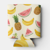 手描きのバナナ、スイカ：夏のパターン。 缶クーラー (裏面)