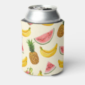 手描きのバナナ、スイカ：夏のパターン。 缶クーラー (缶裏面)