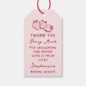 手描きのバラの愛 ブライダルシャワーの感謝 ギフトタグ (正面)