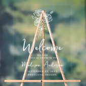 手描きのバラの花束 ブライダルシャワーのお出迎え アクリルサイン (ニュートラル)