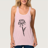 手描きのバラスケッチで優雅さを受け入れる タンクトップ (正面)