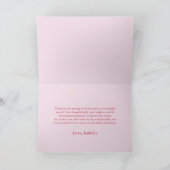 手描きのバレンタイン スイートハート ブライダルシャワー サンキューカード (内部)