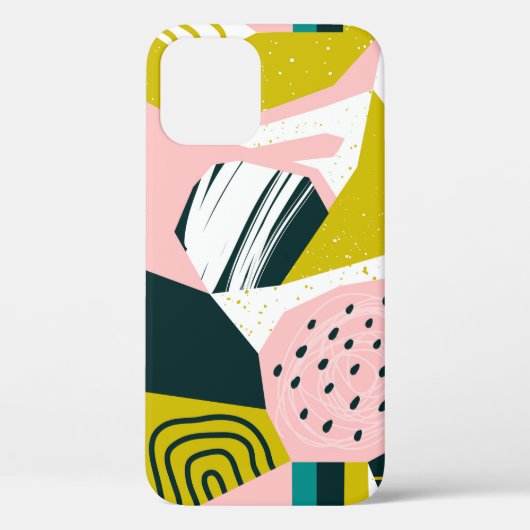 手描きのパイナップルとさまざまな形、斑点、d Case-Mate iPhoneケース (裏面)