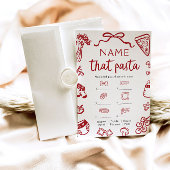 手描きのパスタを当てるベビーシャワーゲーム 招待状