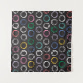 手描きのパターン（ブラシ付きの線）の継ぎ目のないパターン タペストリー (正面(横))