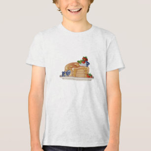 手描きのパンケーキ ベリー 朝食 フード トライブレンドTシャツ