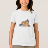 手描きのパンケーキ ベリー 朝食 フード トライブレンドTシャツ (正面)