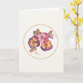 手描きのパンジー - 「あなたのことを想って」カード (イヴォ) カード (黄色い花)