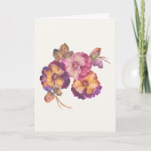 手描きのパンジー　グリーティングカード カード (正面)