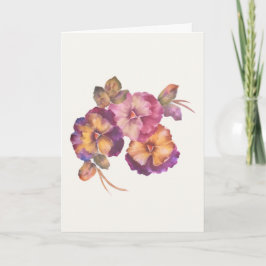 手描きのパンジー　グリーティングカード カード