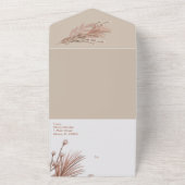 手描きのパンパス アースカラー オールインワン 招待状 (外側)