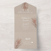 手描きのパンパス アースカラー オールインワン 招待状 (内側)