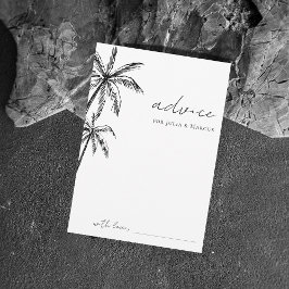 手描きのパームツリー デスティネーション ウェディング アドバイスカード