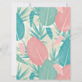 手描きのパームリーフのウェディング セーブザデート (裏面)