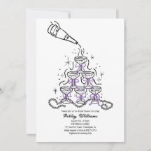 手描きのパールとプロセッコ ブライダルシャワー