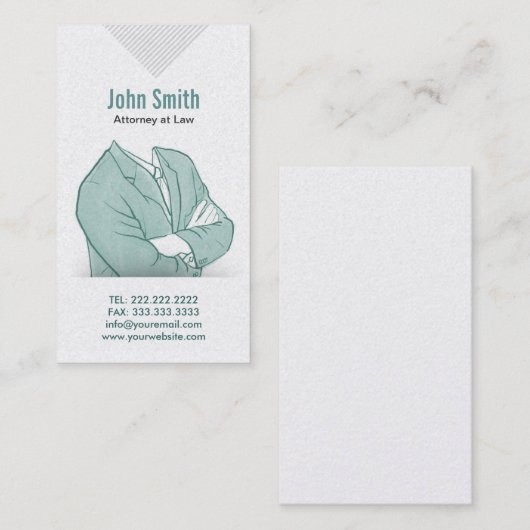 手描きのビジネスマンの弁護士の名刺 名刺 (正面/裏面)