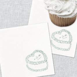 手描きのビンテージケーキのウィズミカルな結婚式 スタンダードカクテルナプキン
