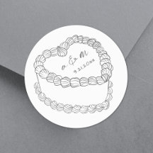 手描きのビンテージケーキの幻想的な結婚式