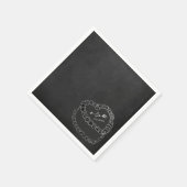 手描きのビンテージケーキの黒板ウェディング スタンダードカクテルナプキン (角)