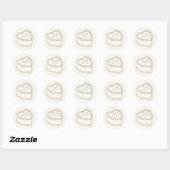 手描きのビンテージケーキ ウェディング ラウンドシール (シート)