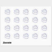 手描きのビンテージケーキ ネイビーブルーの結婚式 ラウンドシール (シート)