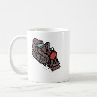手描きのビンテージ蒸気機関車 セラミック コーヒー コーヒーマグカップ