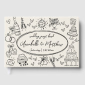 手描きのビンテージ風ふざけた結婚式ゲストブック ゲストブック (正面)