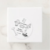 手描きのピジューとプロセッコのブライズシャワー フェイバータグ (インサイチュ)