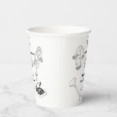 手描きのピジューとプロセッコのブライズシャワー 紙コップ (右)