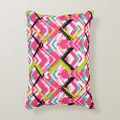 手描きのピンクのジグザグパターン アクセントクッション (正面(垂直))