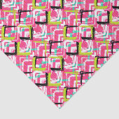 手描きのピンクのジグザグパターン 薄葉紙 (詳細)