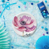 手描きのピンクのワイルドフラワー ペーパープレート (パーティー)