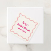 手描きのピンクの波線の枠がかわいい結婚前のお祝い フェイバータグ (インサイチュ)