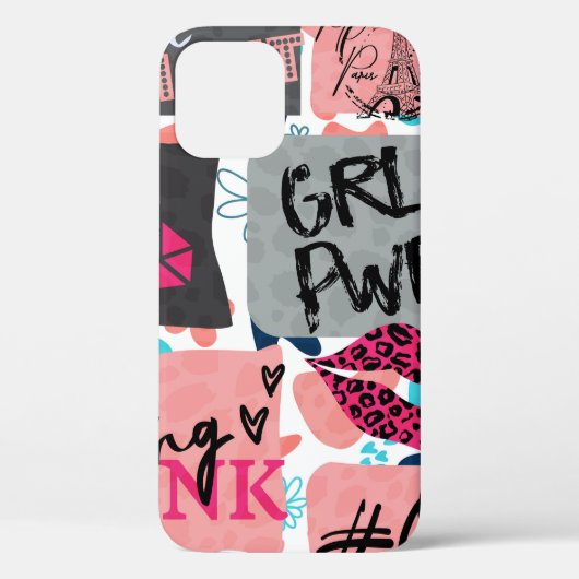 手描きのファッションの女の子の柄。カラフルモダン Case-Mate iPhoneケース (裏面)