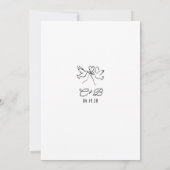 手描きのファンキーでウィスキミカルなリハーサルディナー 招待状 (裏面)