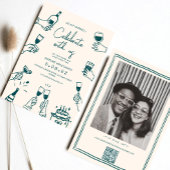 手描きのファンキーで現代的なウェディング 招待状