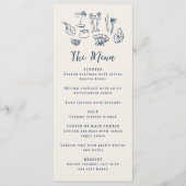 手描きのファンキーな海の誕生日結婚パーティー メニュー (正面)