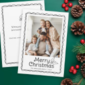 手描きのファンシーなホタテ貝殻フレームのクリスマス写真 シーズンカード