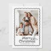 手描きのファンシーなホタテ貝殻フレームのクリスマス写真 シーズンカード (正面)