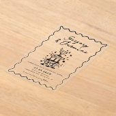 手描きのファンタジックで個性的な手書きの結婚式 アクリル招待状 (レイダウン)
