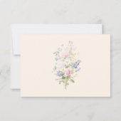 手描きのフラワーモチーフの夏の結婚式 出欠カード (裏面)
