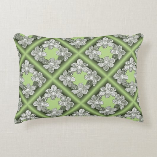 手描きのフラワーレイで任意の色を選択 アクセントクッション (正面)