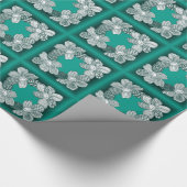 手描きのフラワーレイで任意の色を選択 ラッピングペーパー (角)