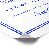 手描きのフランス風ブルーウェディングオープンバーサイン ポスター (角)