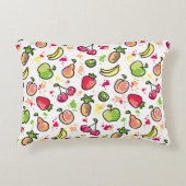 手描きのフルーツパターン アクセントクッション (正面)